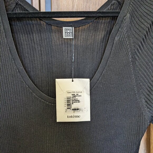 BNWT Toteme Silky Scoop Neck Top in Black - Size M - Picture 4 of 6